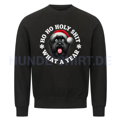 Premium Sweatshirt "Black Russian Terrier - HO HO..." Schwarz – hunde-shirt.de