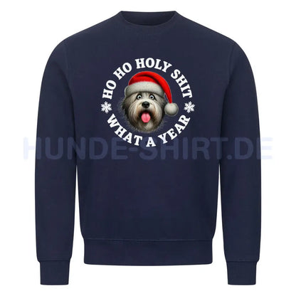 Premium Sweatshirt "Bobtail - HO HO..." Navy Blue – hunde-shirt.de