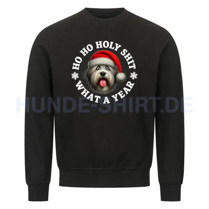 Premium Sweatshirt "Bobtail - HO HO..." Schwarz – hunde-shirt.de