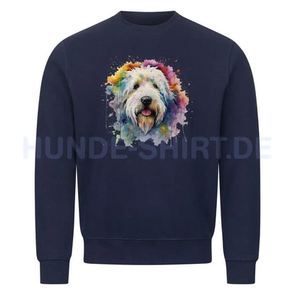 Premium Sweatshirt "Bobtail Paint" Navy Blue – hunde-shirt.de