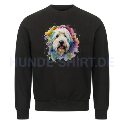 Premium Sweatshirt "Bobtail Paint" Schwarz – hunde-shirt.de