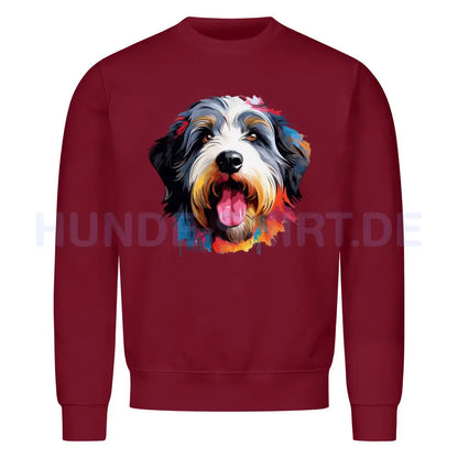 Premium Sweatshirt "Bobtail - Splash" Burgunder – hunde-shirt.de