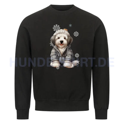 Premium Sweatshirt "Bobtail Winter" Schwarz – hunde-shirt.de