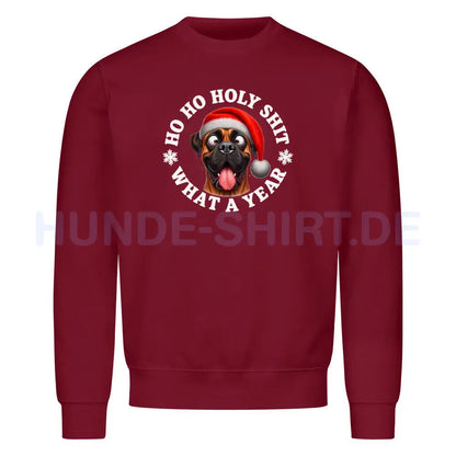 Premium Sweatshirt "Boerboel - HO HO..." Burgunder – hunde-shirt.de