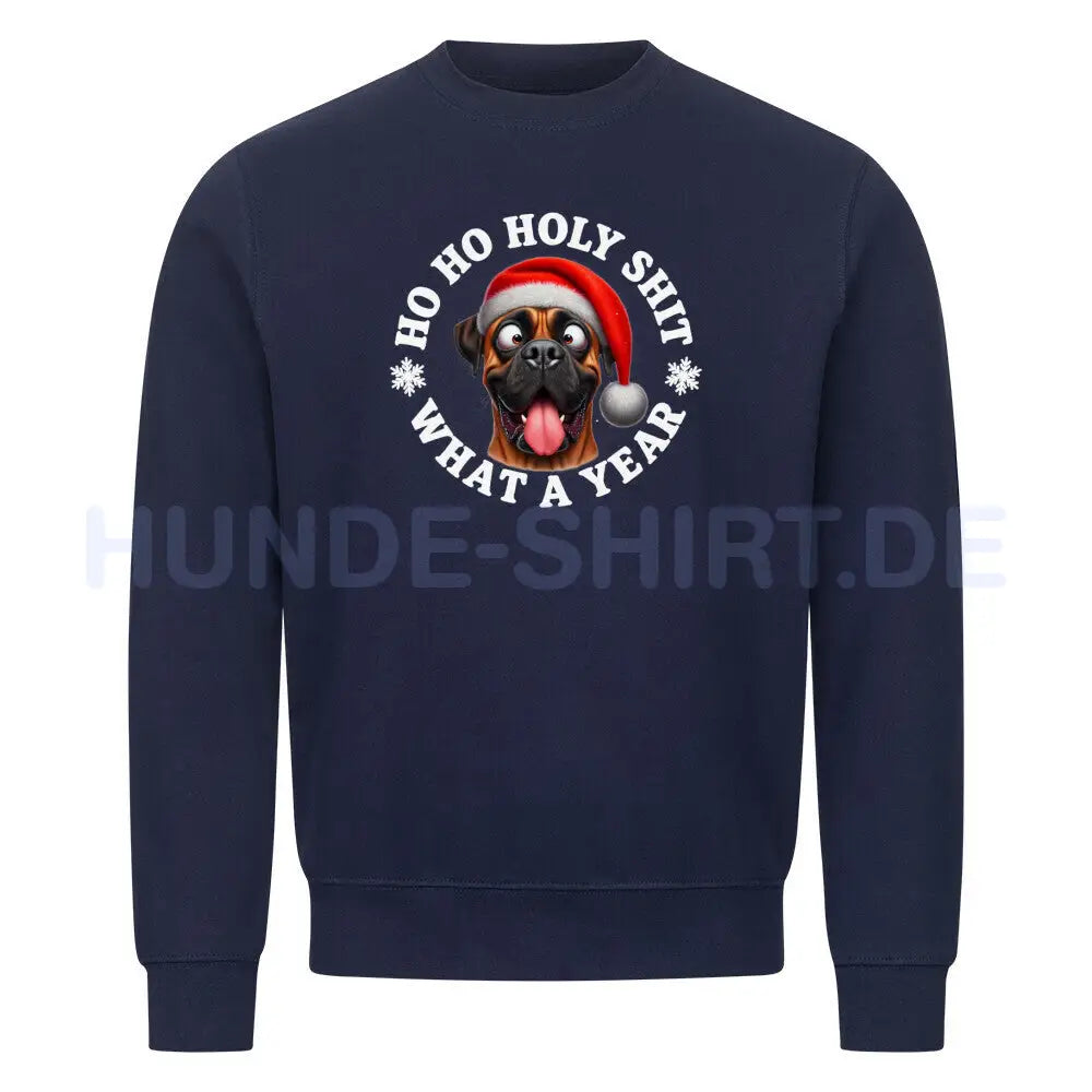 Premium Sweatshirt "Boerboel - HO HO..." Navy Blue – hunde-shirt.de