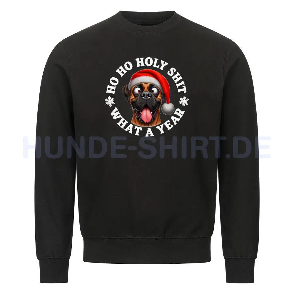 Premium Sweatshirt "Boerboel - HO HO..." Schwarz – hunde-shirt.de