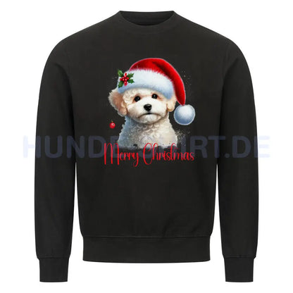 Premium Sweatshirt "Bologneser - Merry Christmas" Schwarz – hunde-shirt.de