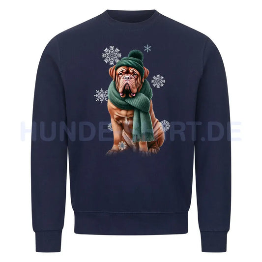 Premium Sweatshirt "Bordeauxdogge Winter" Navy Blue – hunde-shirt.de