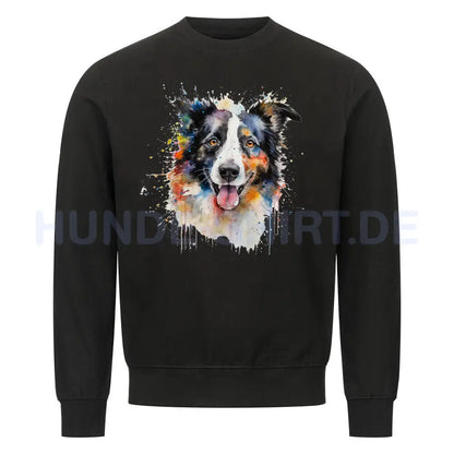 Premium Sweatshirt "Border Collie - Aqua" Schwarz – hunde-shirt.de