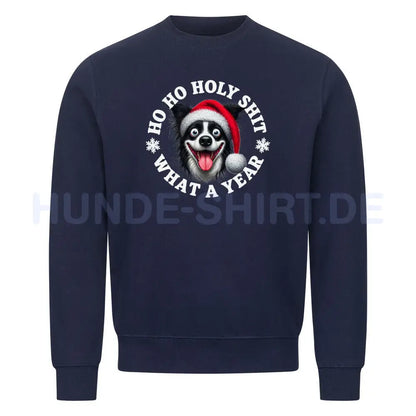 Premium Sweatshirt "Border Collie - HO HO..." Navy Blue – hunde-shirt.de