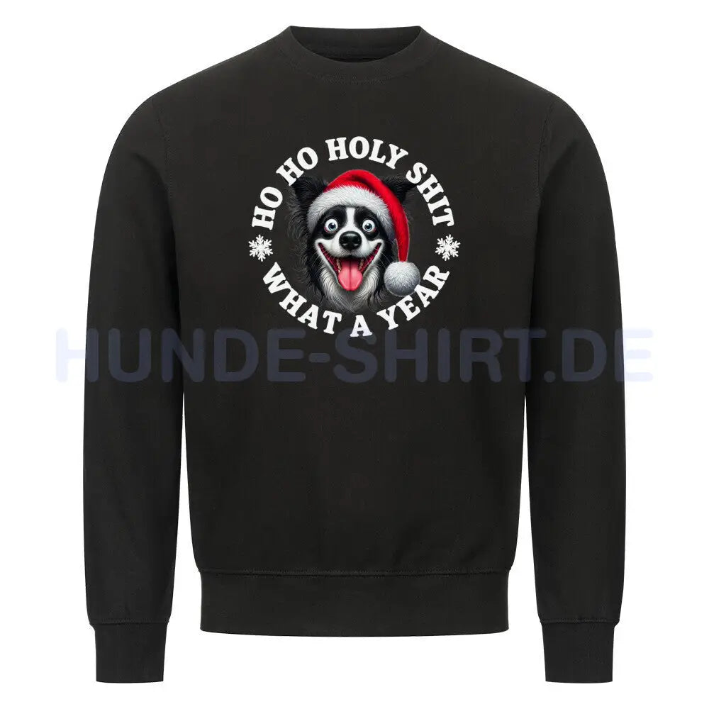 Premium Sweatshirt "Border Collie - HO HO..." Schwarz – hunde-shirt.de