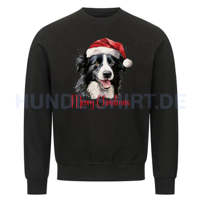 Premium Sweatshirt "Border Collie - Merry Christmas" Schwarz – hunde-shirt.de