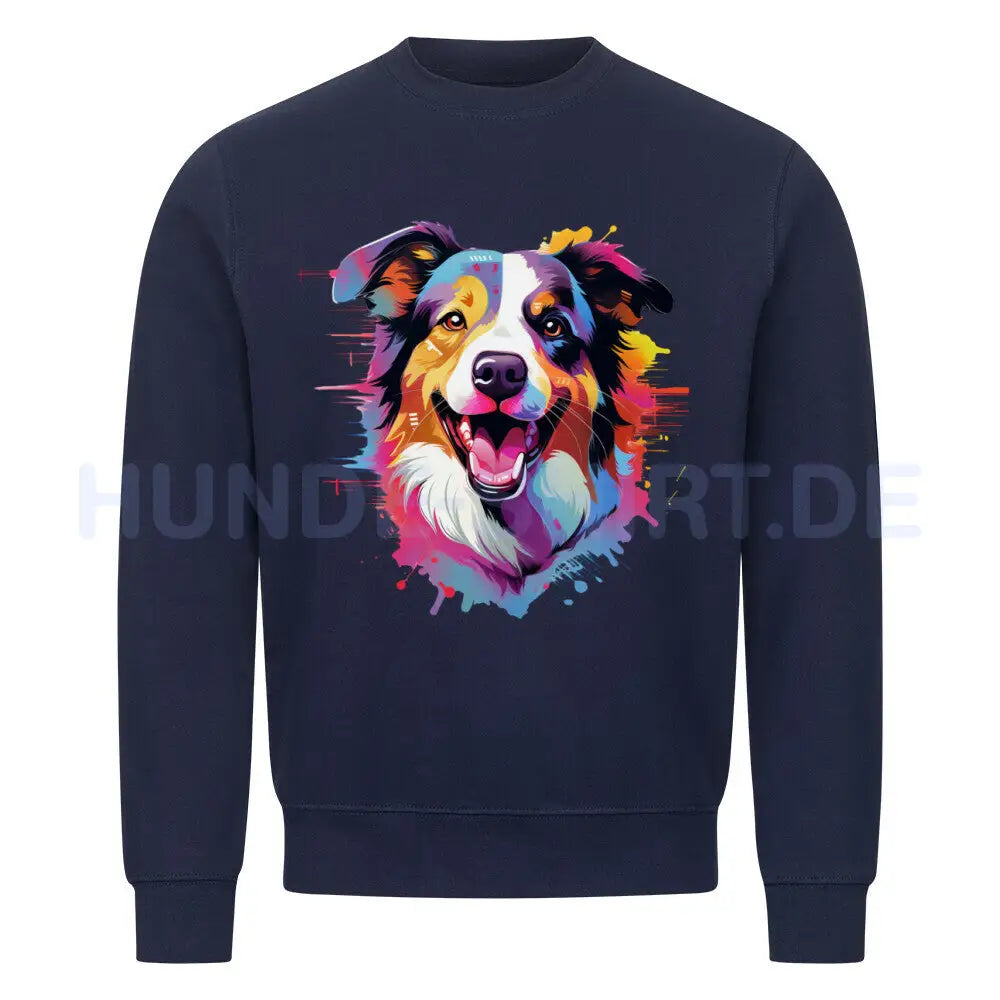 Premium Sweatshirt "Border Collie - Paint" Navy Blue – hunde-shirt.de