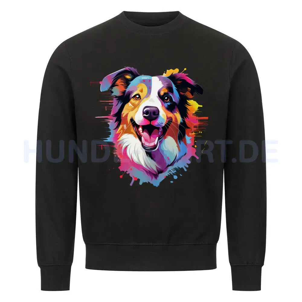 Premium Sweatshirt "Border Collie - Paint" Schwarz – hunde-shirt.de