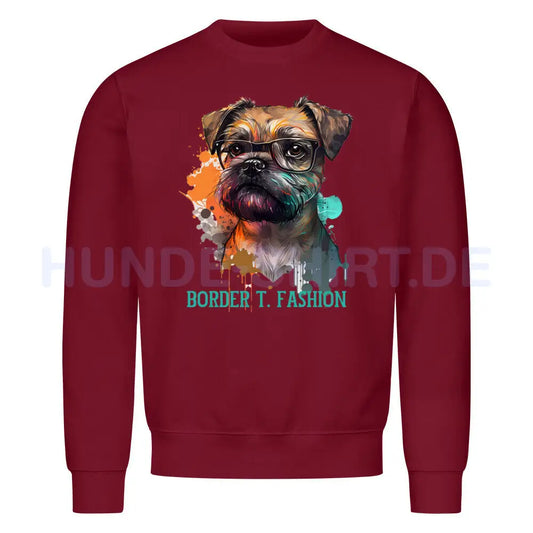 Premium Sweatshirt "Border Terrier - Fashion" Burgunder – hunde-shirt.de