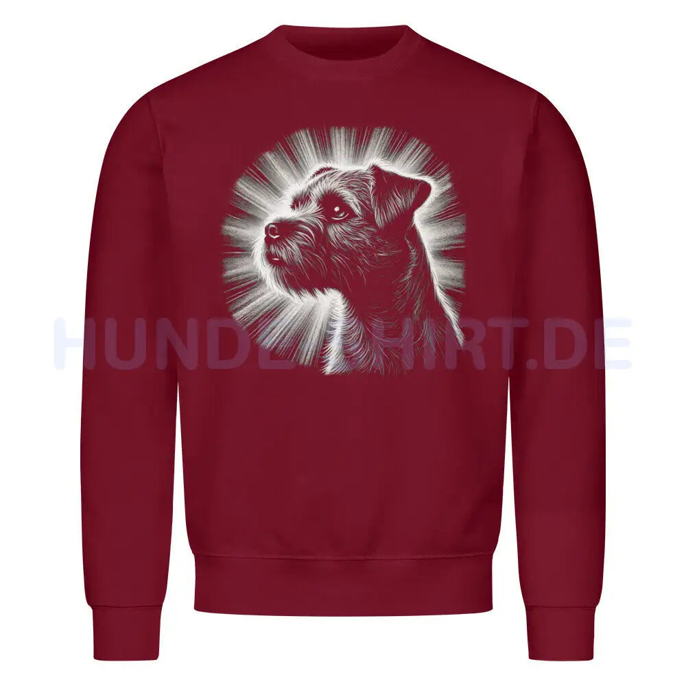 Premium Sweatshirt "Border Terrier - Shine" Burgunder – hunde-shirt.de