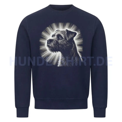 Premium Sweatshirt "Border Terrier - Shine" Navy Blue – hunde-shirt.de