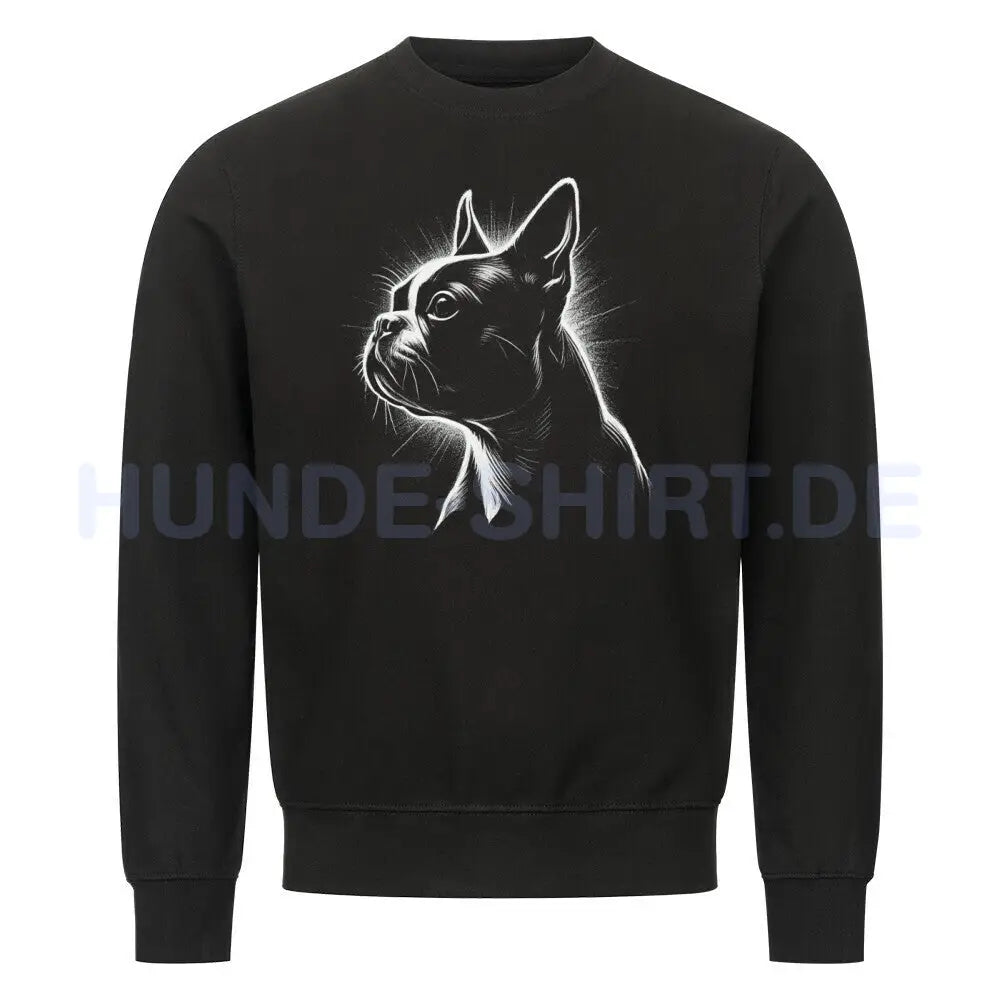 Premium Sweatshirt "Boston Terrier Shine" Schwarz – hunde-shirt.de