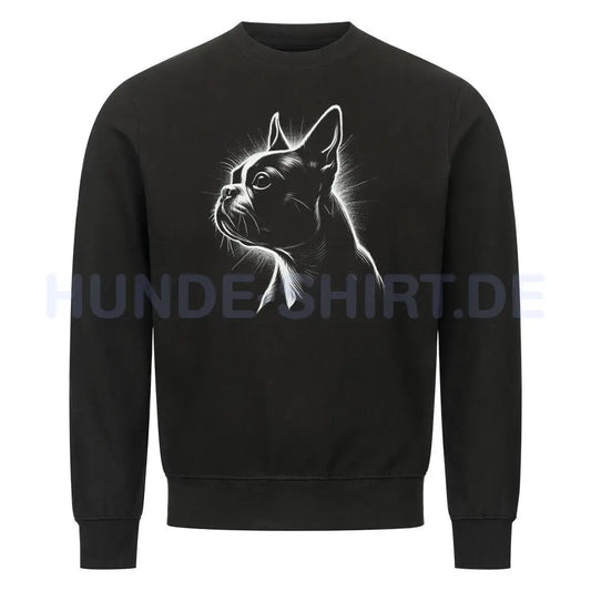 Premium Sweatshirt "Boston Terrier Shine" Schwarz – hunde-shirt.de