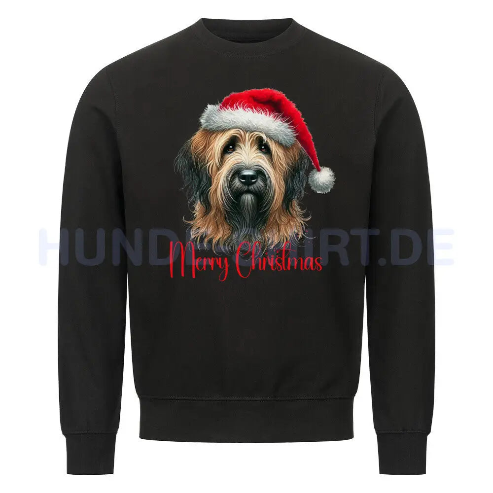 Premium Sweatshirt "Briard - Merry Christmas" Schwarz – hunde-shirt.de