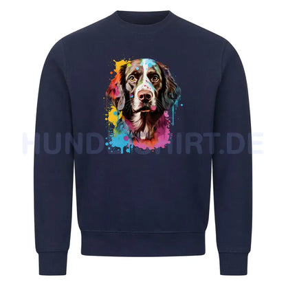 Premium Sweatshirt "Brittany Spaniel - Paint" Navy Blue – hunde-shirt.de