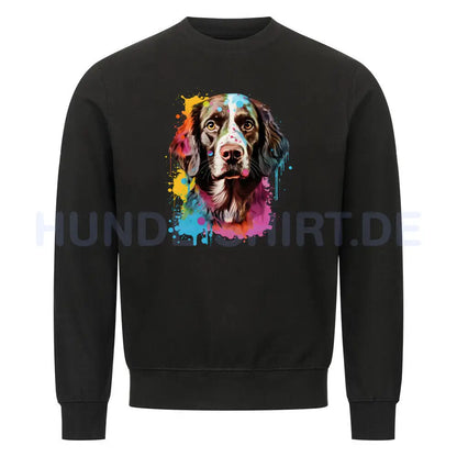 Premium Sweatshirt "Brittany Spaniel - Paint" Schwarz – hunde-shirt.de