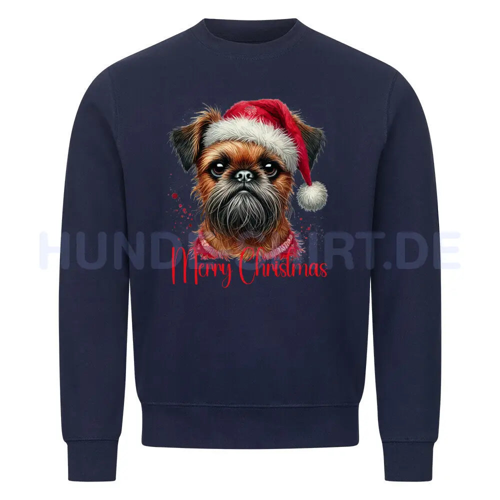 Premium Sweatshirt "Brüsseler Griffon - Merry Christmas" Navy Blue – hunde-shirt.de