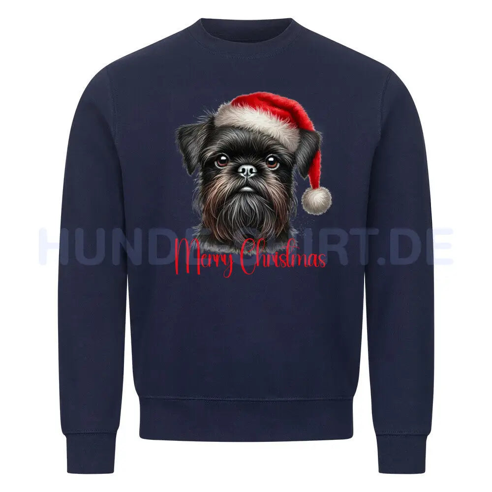 Premium Sweatshirt "Brüsseler Griffon - Merry Christmas" Navy Blue – hunde-shirt.de