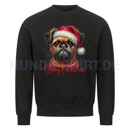 Premium Sweatshirt "Brüsseler Griffon - Merry Christmas" Schwarz – hunde-shirt.de