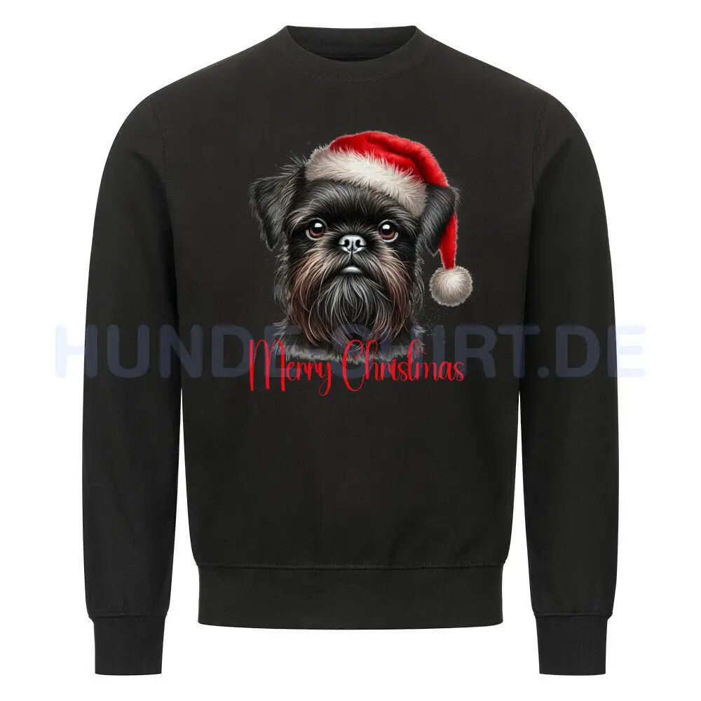 Premium Sweatshirt "Brüsseler Griffon - Merry Christmas" Schwarz – hunde-shirt.de