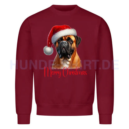 Premium Sweatshirt "Bullmastiff - Merry Christmas" Burgunder – hunde-shirt.de