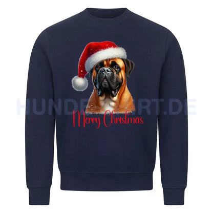 Premium Sweatshirt "Bullmastiff - Merry Christmas" Navy Blue – hunde-shirt.de