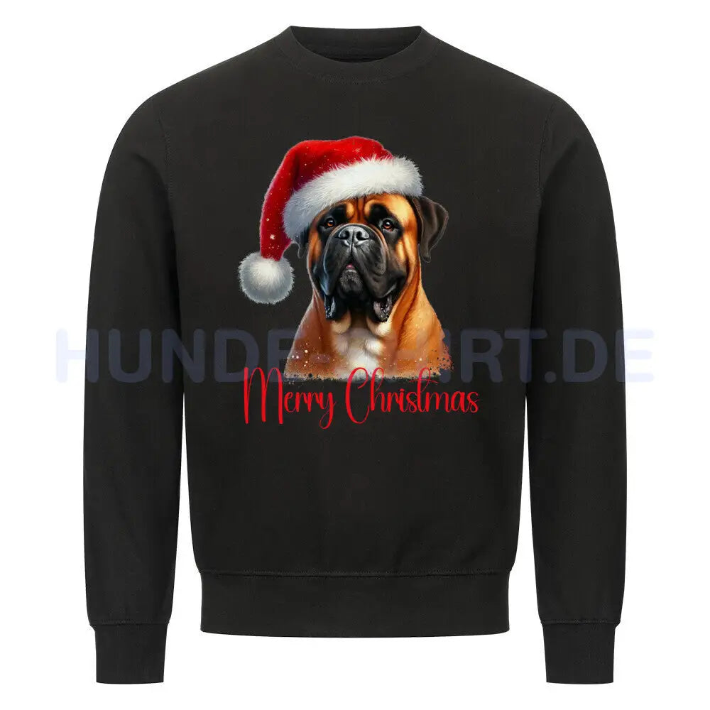 Premium Sweatshirt "Bullmastiff - Merry Christmas" Schwarz – hunde-shirt.de