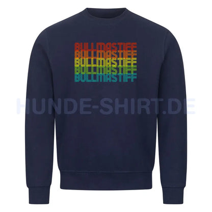 Premium Sweatshirt "Bullmastiff - RETRO" Navy Blue – hunde-shirt.de