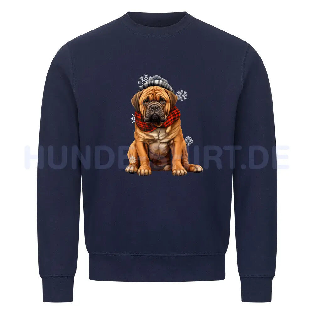 Premium Sweatshirt "Bullmastiff - Winter" Navy Blue – hunde-shirt.de