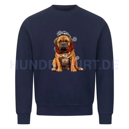 Premium Sweatshirt "Bullmastiff - Winter" Navy Blue – hunde-shirt.de