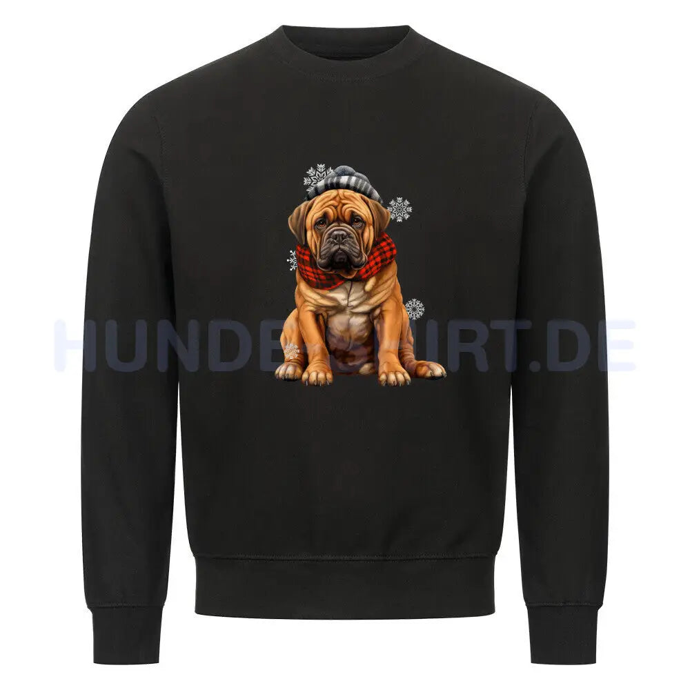 Premium Sweatshirt "Bullmastiff - Winter" Schwarz – hunde-shirt.de