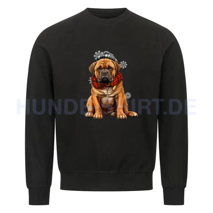 Premium Sweatshirt "Bullmastiff - Winter" Schwarz – hunde-shirt.de