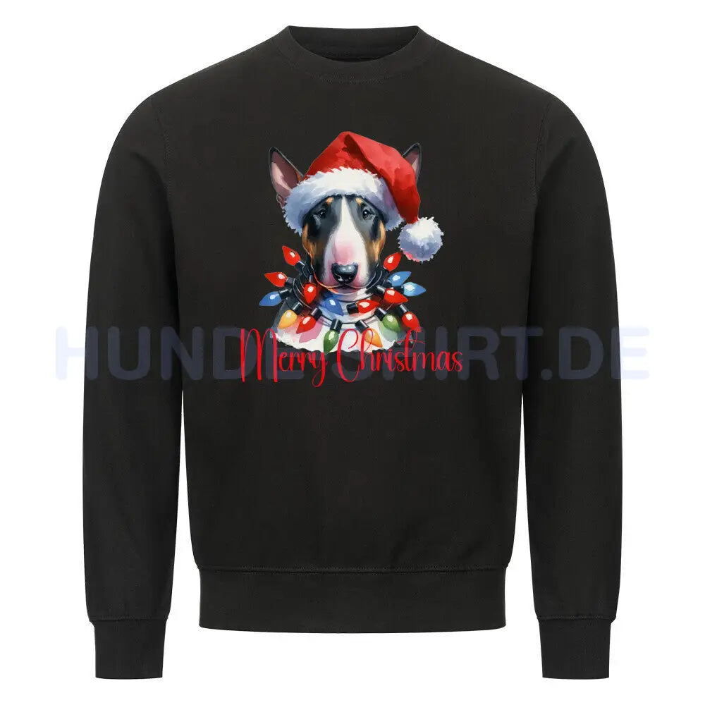 Premium Sweatshirt "Bullterrier ( dunkel ) - Merry Christmas Schwarz – hunde-shirt.de