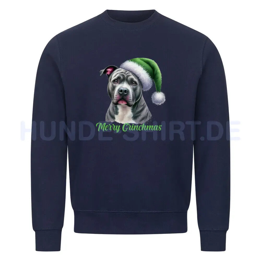 Premium Sweatshirt "Bully XL - Merry Grinchmas" Navy Blue – hunde-shirt.de