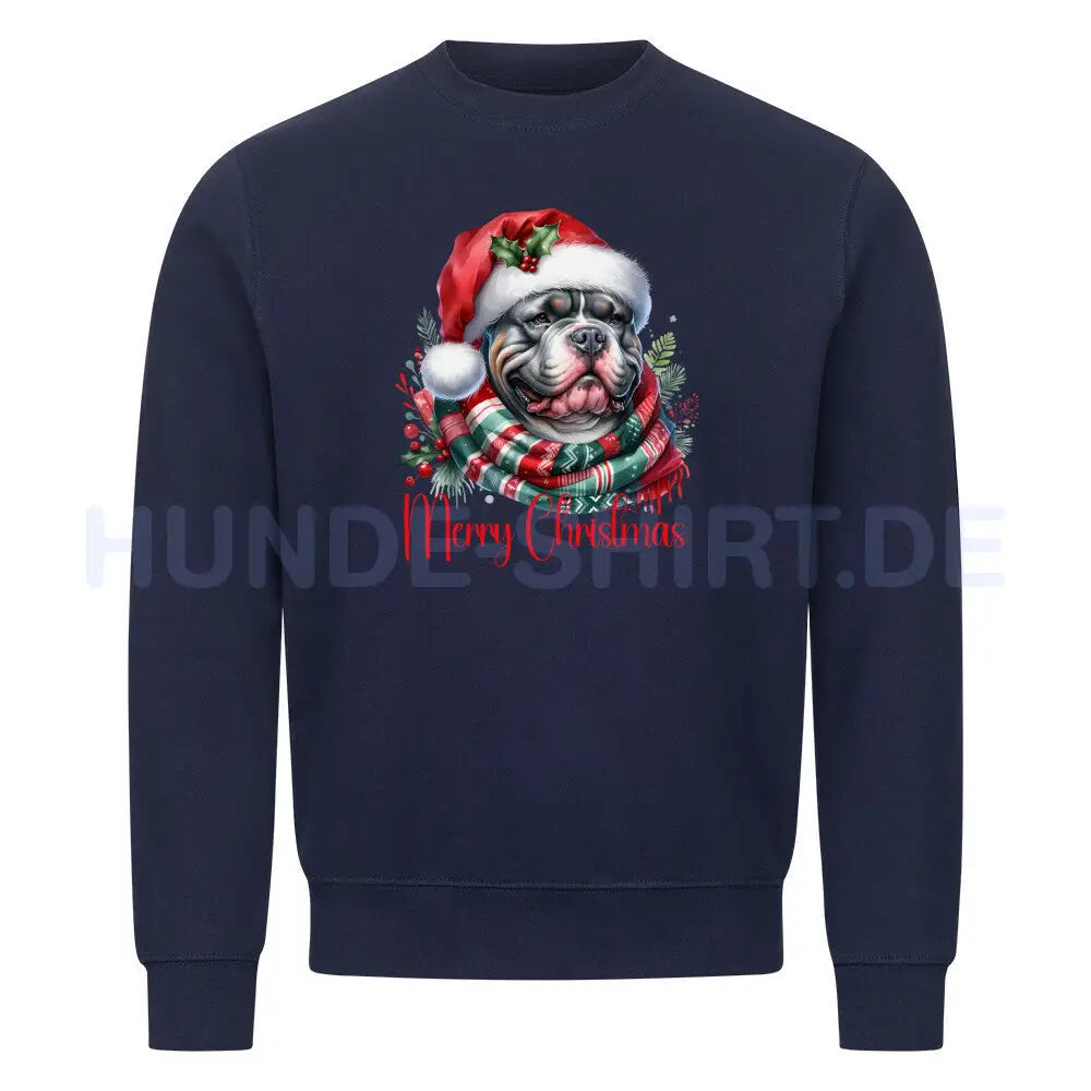 Premium Sweatshirt "Bully XXL - Merry Christmas" Navy Blue – hunde-shirt.de