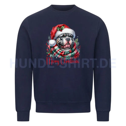 Premium Sweatshirt "Bully XXL - Merry Christmas" Navy Blue – hunde-shirt.de