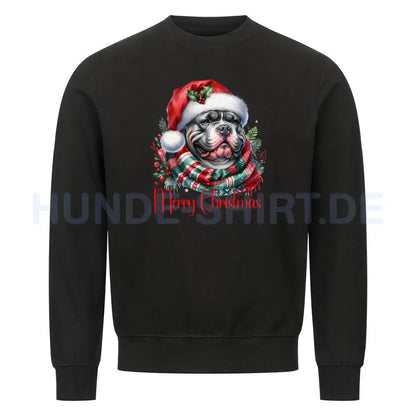 Premium Sweatshirt "Bully XXL - Merry Christmas" Schwarz – hunde-shirt.de