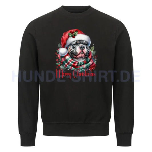 Premium Sweatshirt "Bully XXL - Merry Christmas" Schwarz – hunde-shirt.de