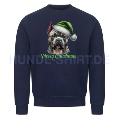 Premium Sweatshirt "Bully XXL - Merry Grinchmas" Navy Blue – hunde-shirt.de