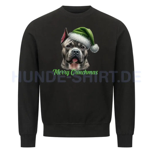 Premium Sweatshirt "Bully XXL - Merry Grinchmas" Schwarz – hunde-shirt.de