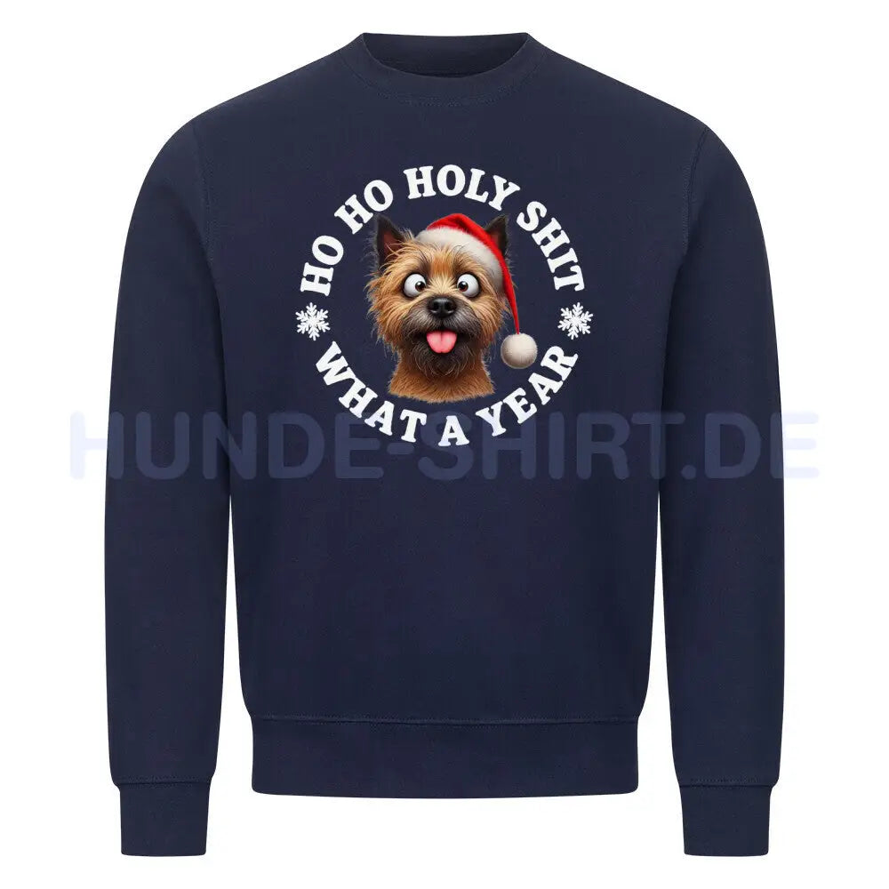 Premium Sweatshirt "Cairn Terrier - HO HO..." Navy Blue – hunde-shirt.de