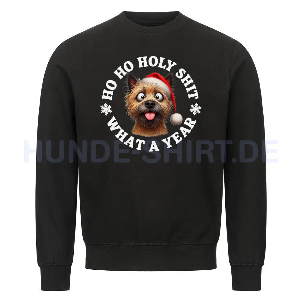 Premium Sweatshirt "Cairn Terrier - HO HO..." Schwarz – hunde-shirt.de