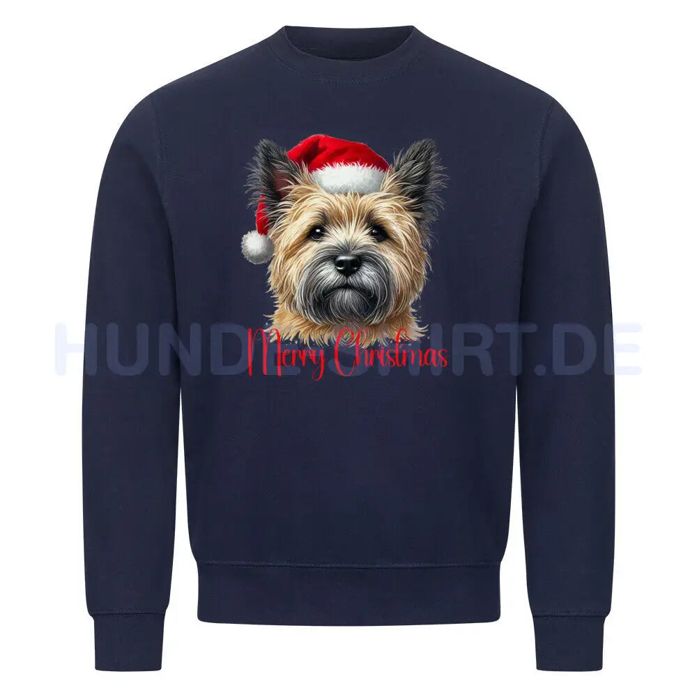 Premium Sweatshirt "Cairn Terrier - Merry Christmas" Navy Blue – hunde-shirt.de