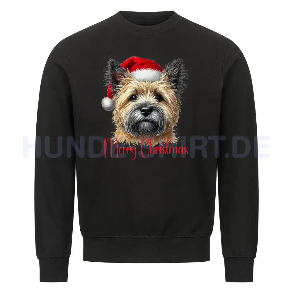 Premium Sweatshirt "Cairn Terrier - Merry Christmas" Schwarz – hunde-shirt.de